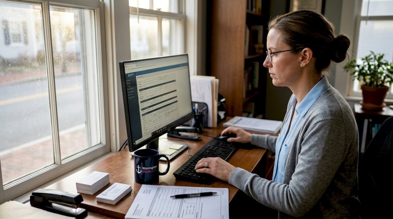 Business owner adding company to Google Maps